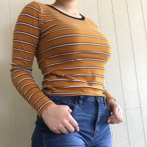 orange stripped long sleeve